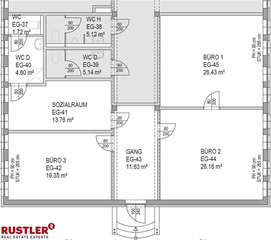 3-Zimmer-Gewerbeimmobilie mieten in Graz – 103 m², € 1.252 – Bild 7 von 8