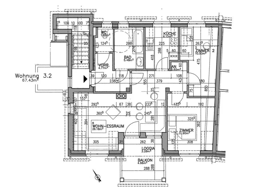 3-Zimmer-Wohnung mieten in Voitsberg – 67,43 m², € 878 – Bild 11 von 11