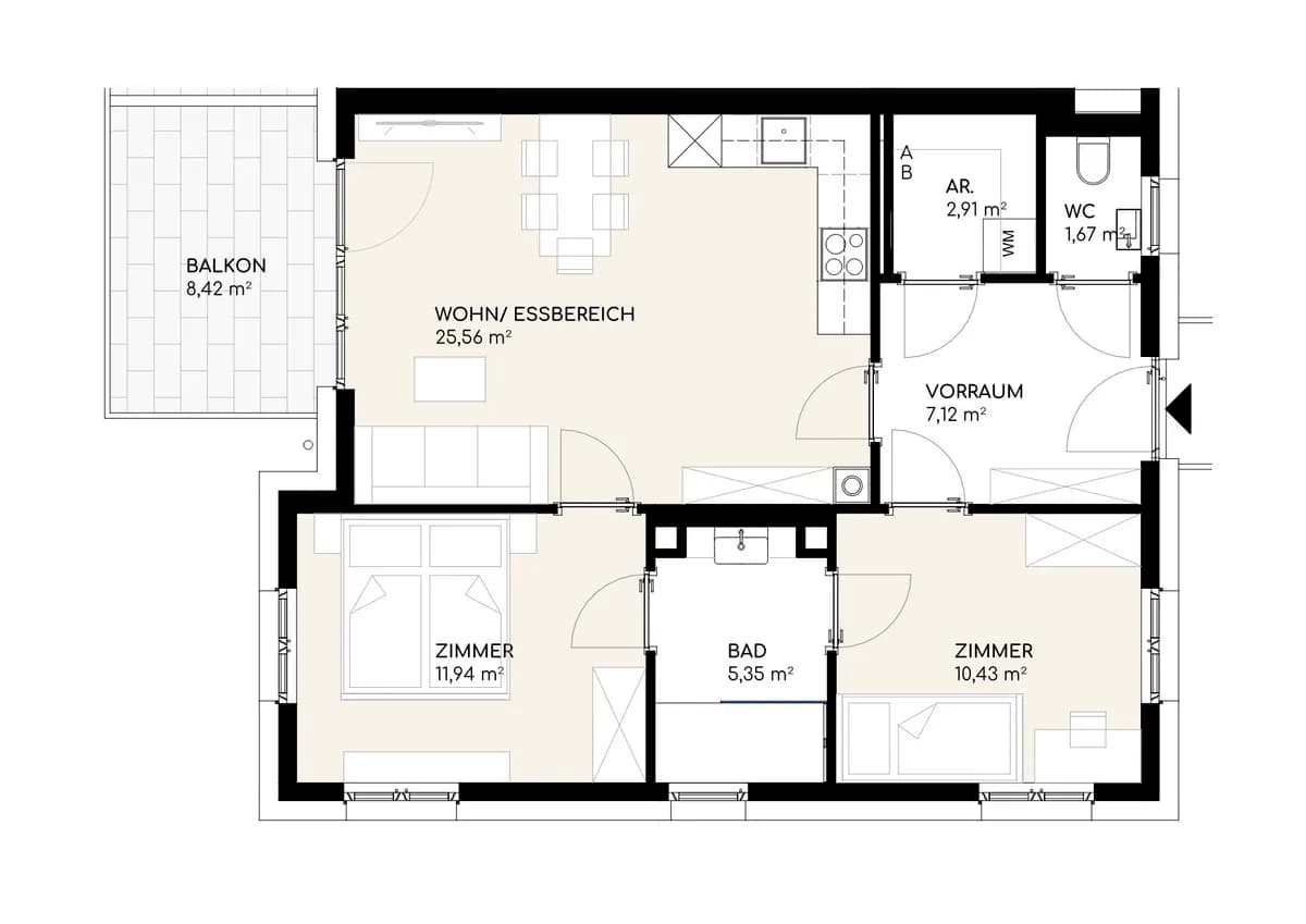 3-Zimmer-Wohnung kaufen in Villach – 65 m², € 300.900 – Bild 4 von 18