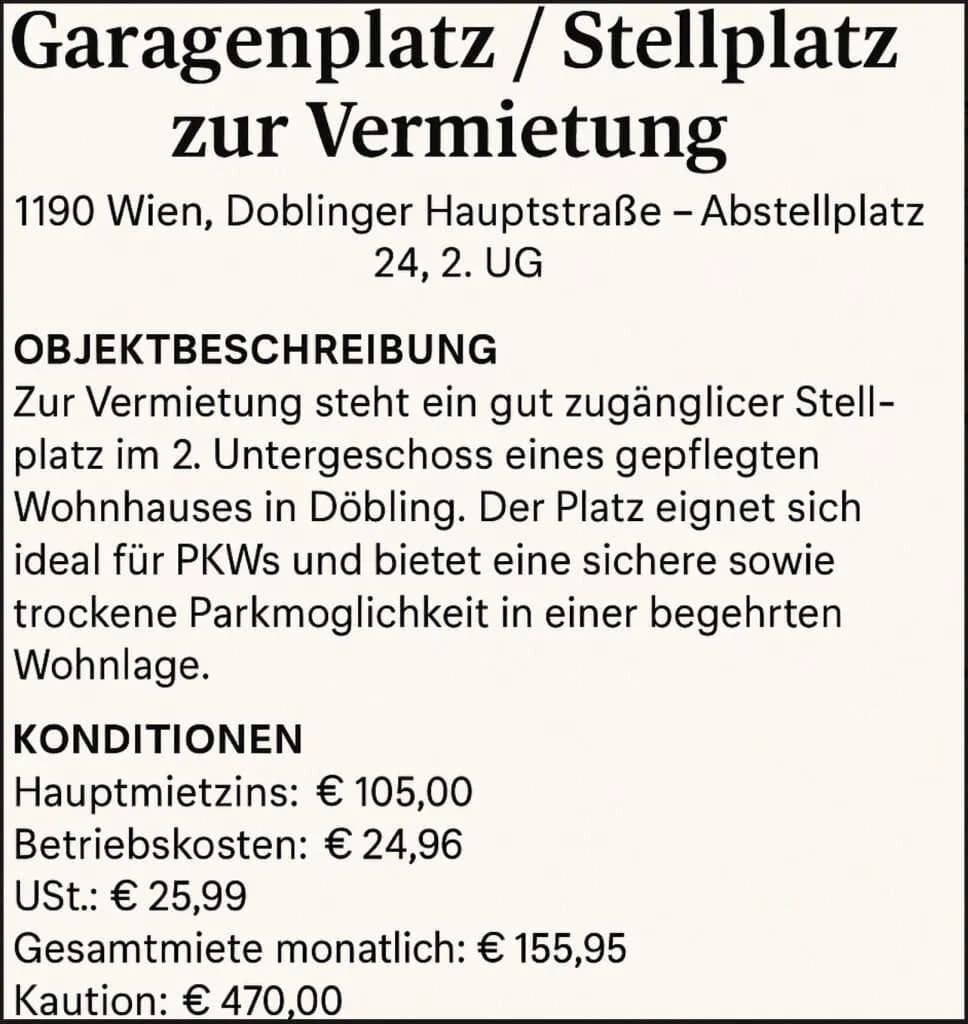 Immobilie mieten in Wien – € 130
