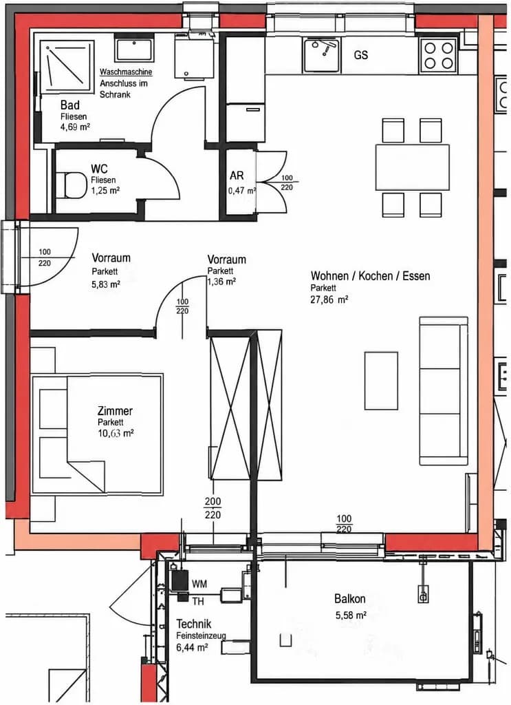 2-Zimmer-Wohnung kaufen in Graz – 52,09 m², € 330.000 – Bild 7 von 7