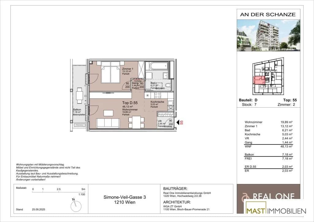 2-Zimmer-Wohnung mieten in Wien – 48,13 m², € 1.100 – Bild 14 von 14