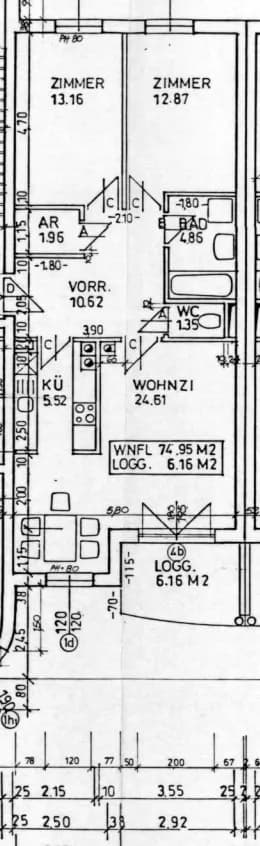 3-Zimmer-Wohnung mieten in Amstetten – 74,95 m², € 572 – Bild 2 von 5