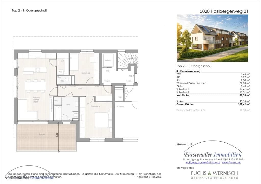 3-Zimmer-Wohnung kaufen in Salzburg Stadt – 80,22 m², € 850.000 – Bild 4 von 7