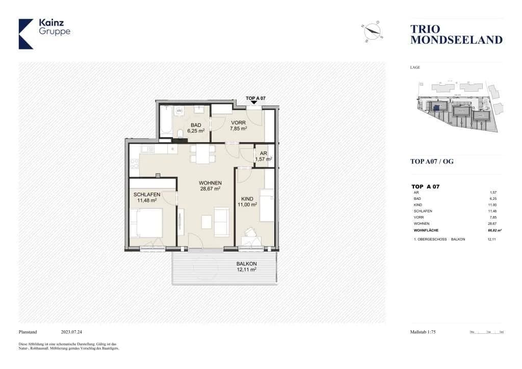 3-Zimmer-Wohnung kaufen in Vöcklabruck – 66,82 m², € 294.000 – Bild 5 von 5