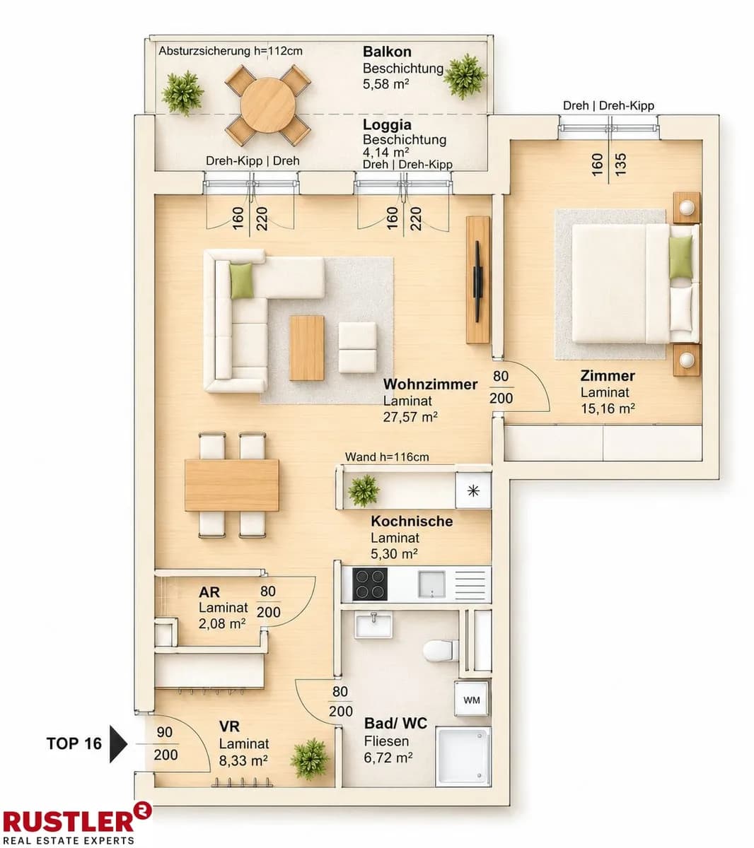 4-Zimmer-Wohnung mieten in Graz – 101,58 m², € 1.290