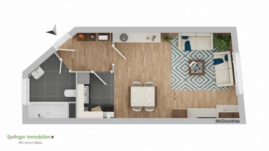 1-Zimmer-Wohnung mieten in Hallein – 37 m², € 611 – Bild 8 von 10
