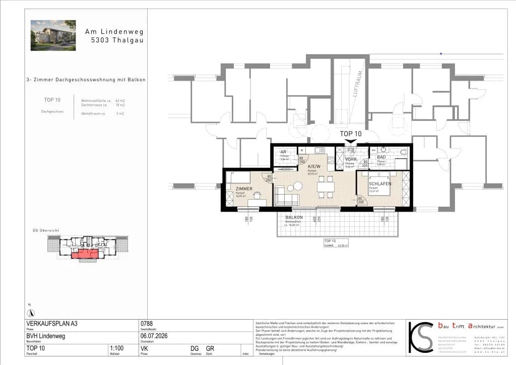 3-Zimmer-Wohnung kaufen in Salzburg-Umgebung – 63 m², € 389.000 – Bild 3 von 3