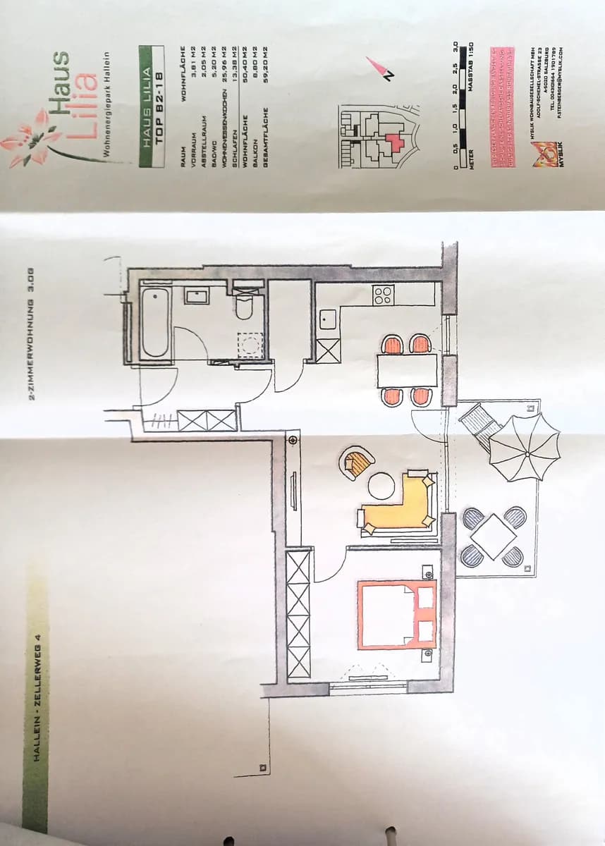2-Zimmer-Wohnung kaufen in Hallein – 50 m², € 300.000 – Bild 2 von 8