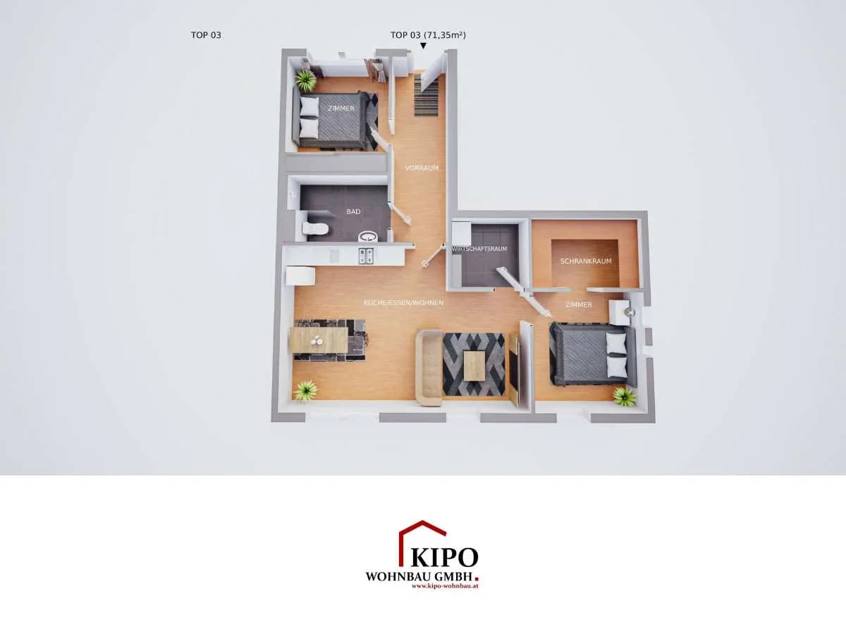 3-Zimmer-Wohnung kaufen in Deutschlandsberg – 71 m², € 289.000 – Bild 2 von 6