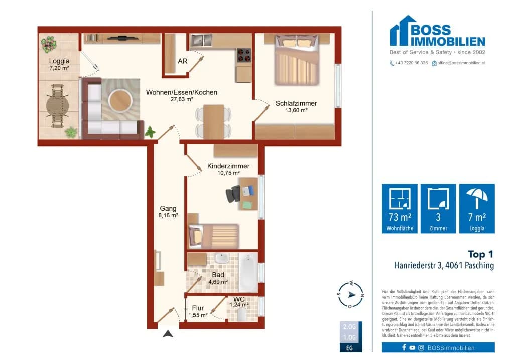 3-Zimmer-Wohnung mieten in Linz Land – 72,63 m², € 1.078 – Bild 15 von 15
