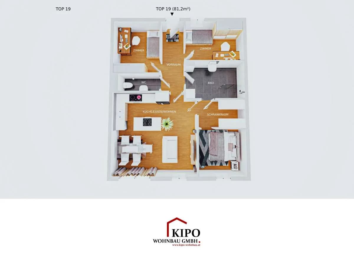 4-Zimmer-Wohnung kaufen in Deutschlandsberg – 81 m², € 336.980 – Bild 4 von 5