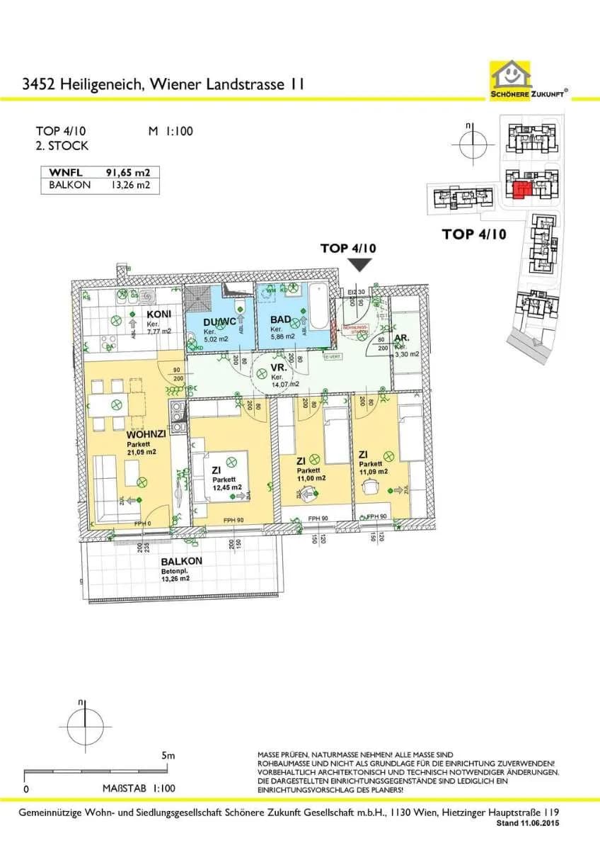 4-Zimmer-Wohnung mieten in Tulln – 91,72 m², € 1.433 – Bild 12 von 16