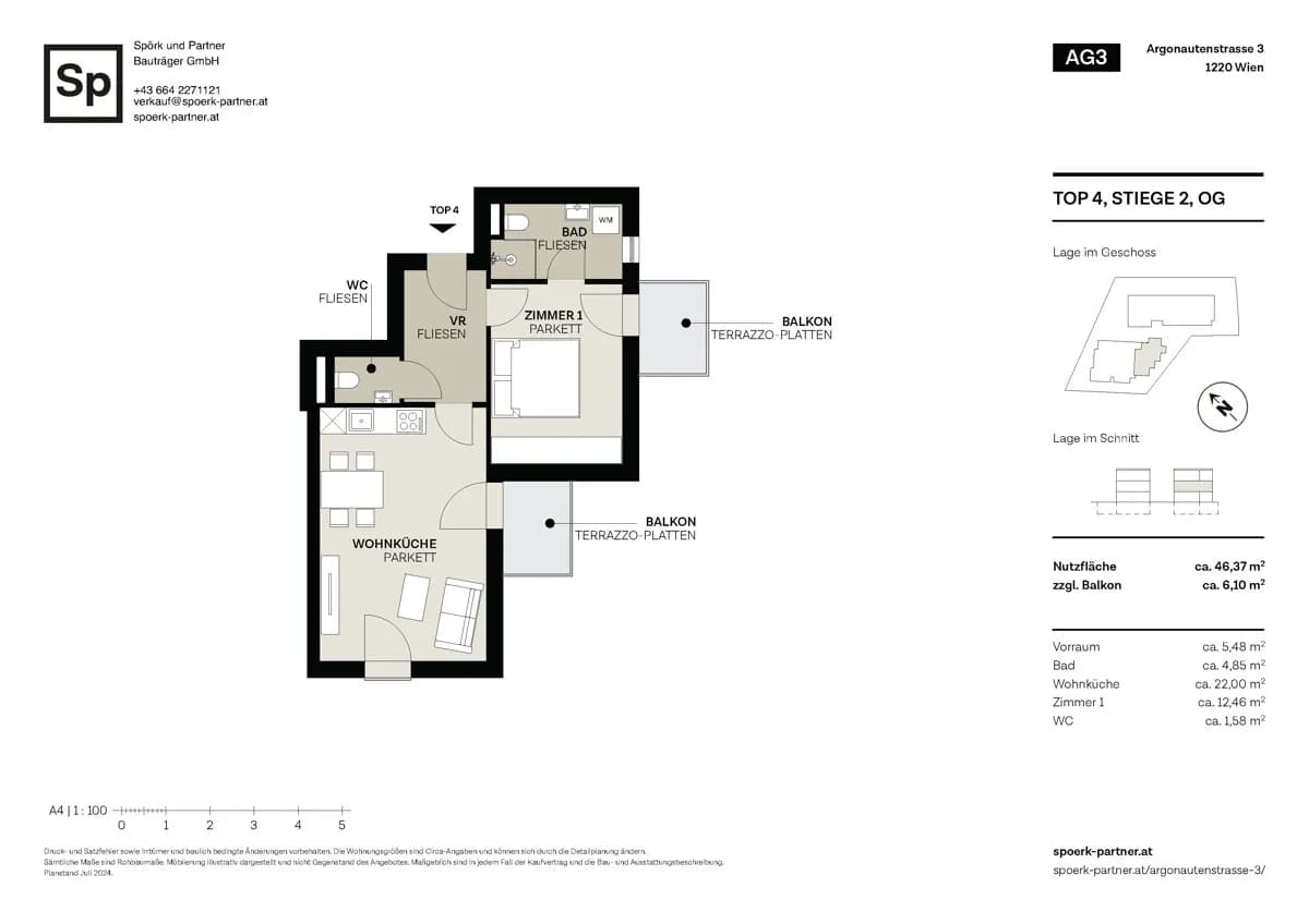 2-Zimmer-Wohnung kaufen in Wien – 46 m², € 449.000 – Bild 11 von 11
