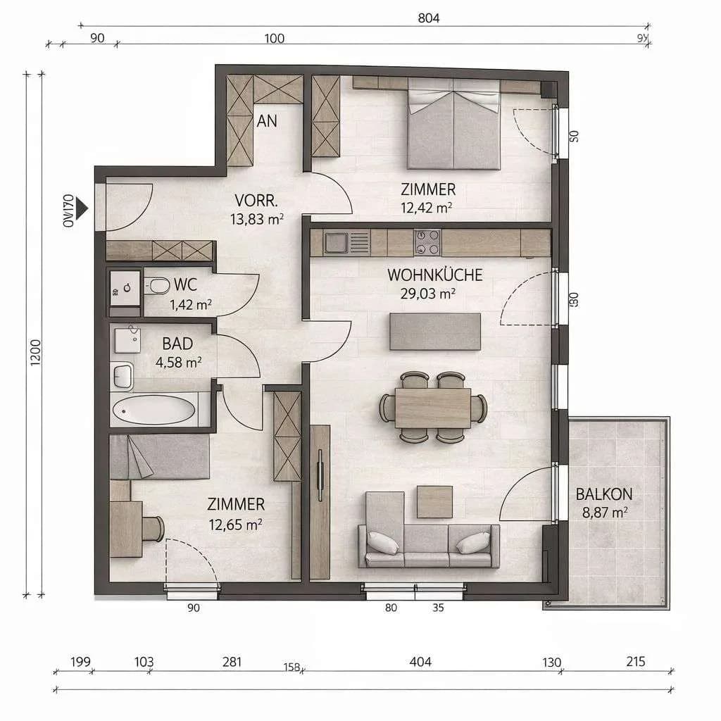 3-Zimmer-Wohnung mieten in Wien – 78 m², € 1.580 – Bild 11 von 31