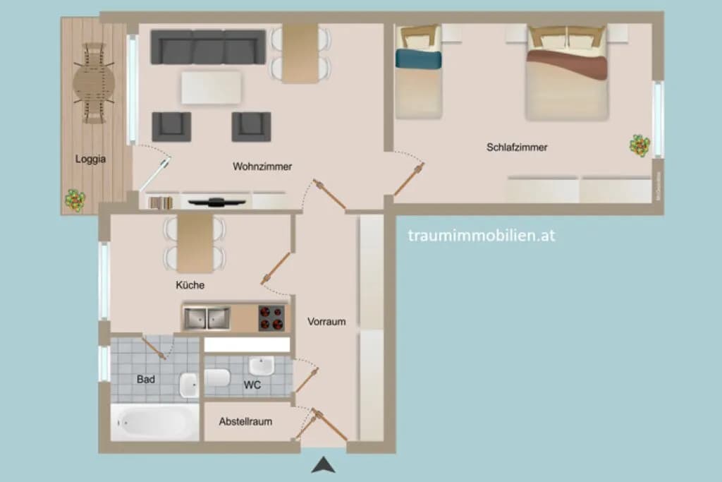 2-Zimmer-Wohnung kaufen in Klagenfurt – 62,05 m², € 149.000 – Bild 4 von 21