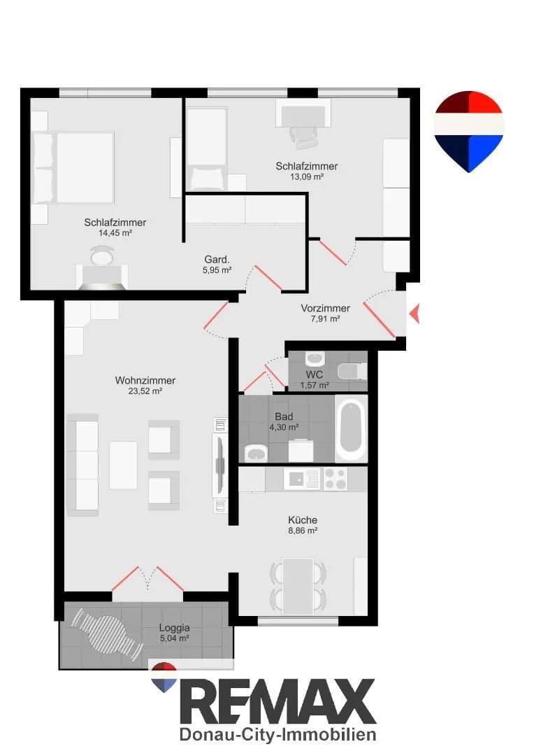 3-Zimmer-Wohnung kaufen in Wien – 80 m², € 365.000 – Bild 14 von 15