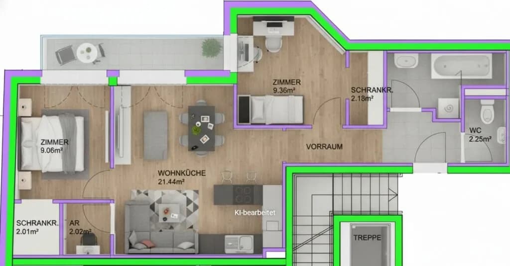 3-Zimmer-Wohnung kaufen in Wien – 59,13 m², € 329.490 – Bild 11 von 12