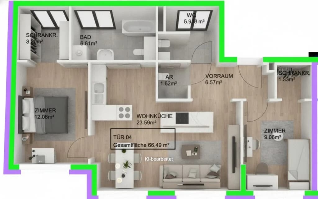 3-Zimmer-Wohnung kaufen in Wien – 66,49 m², € 347.590 – Bild 8 von 9