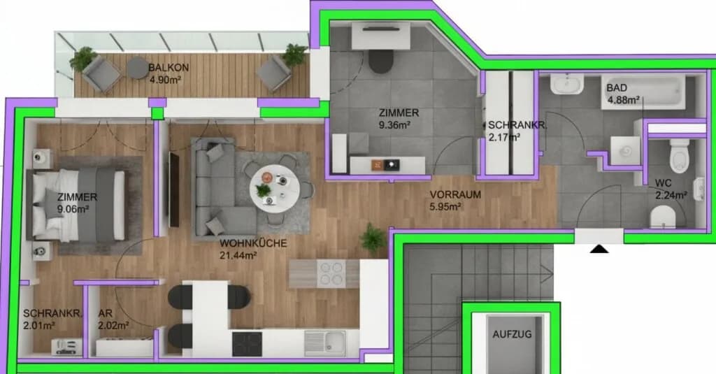 3-Zimmer-Wohnung kaufen in Wien – 59,13 m², € 319.490 – Bild 10 von 10