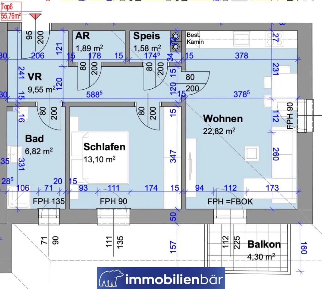 2-Zimmer-Wohnung kaufen in Wels-Land – 55,76 m², € 199.000 – Bild 12 von 12