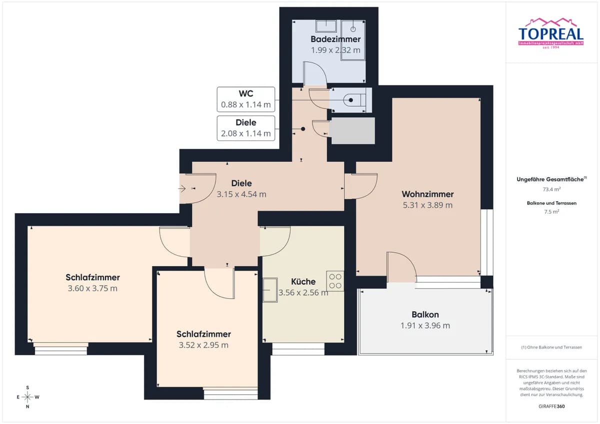 3-Zimmer-Wohnung kaufen in Linz Land – 75 m², € 245.000 – Bild 33 von 33