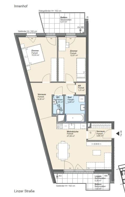 3-Zimmer-Wohnung kaufen in Wien – 75,38 m², € 538.600 – Bild 11 von 12