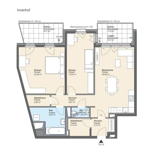 3-Zimmer-Wohnung kaufen in Wien – 95,76 m², € 599.900 – Bild 8 von 9