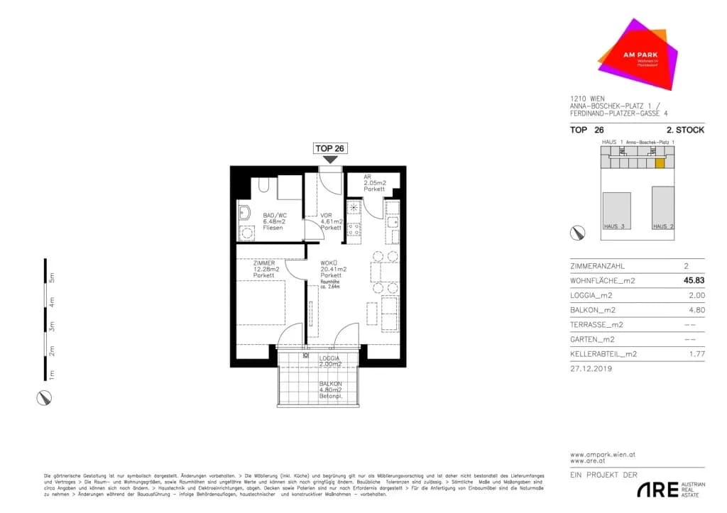 2-Zimmer-Wohnung mieten in Wien – 45,83 m², € 829 – Bild 15 von 15
