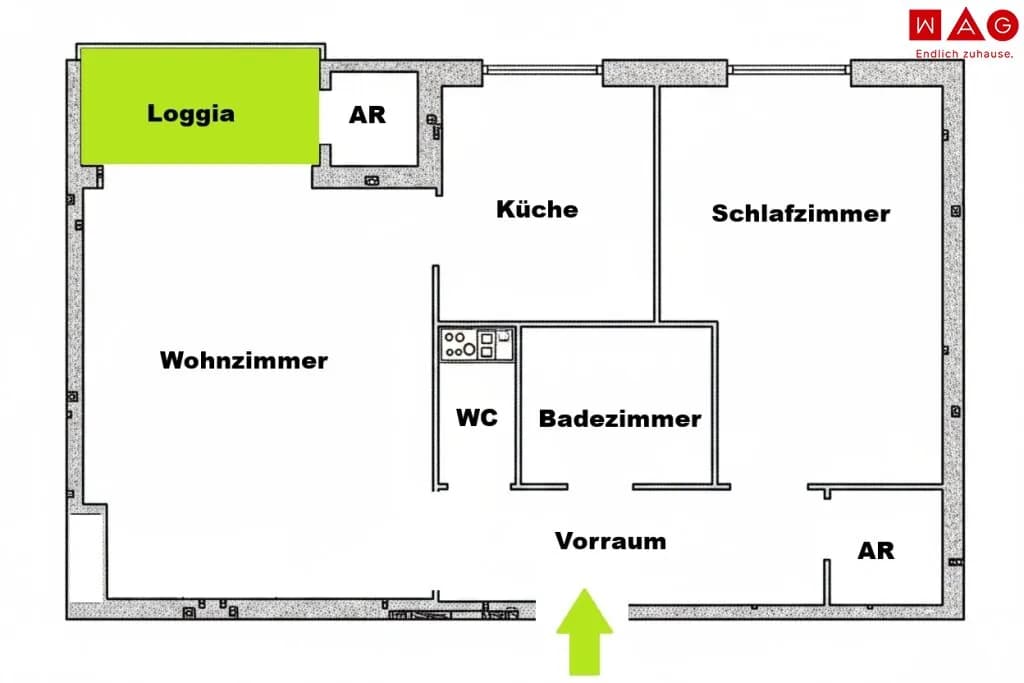 2-Zimmer-Wohnung mieten in Leoben – 57,26 m², € 420 – Bild 11 von 11