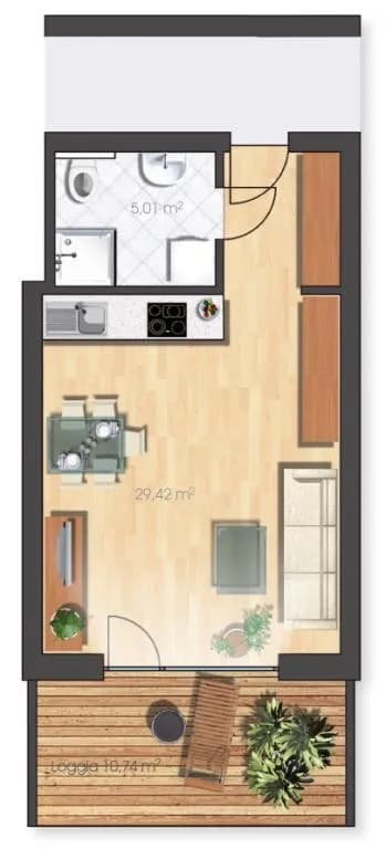 1-Zimmer-Wohnung mieten in Wels – 35,26 m², € 593 – Bild 10 von 11