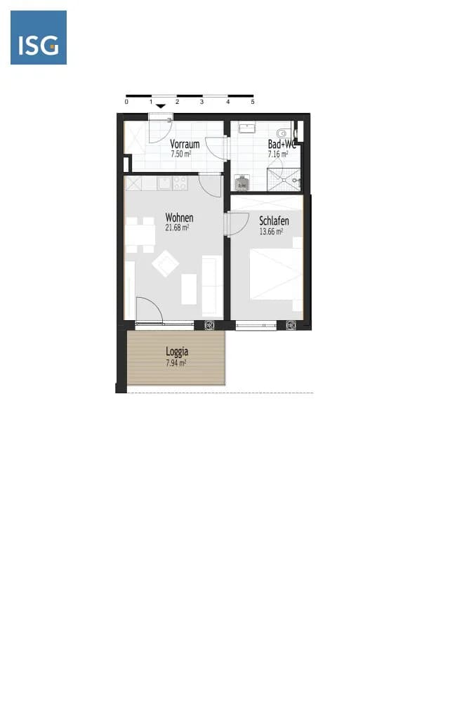 2-Zimmer-Wohnung mieten in Schärding – 50 m², € 580 – Bild 2 von 7