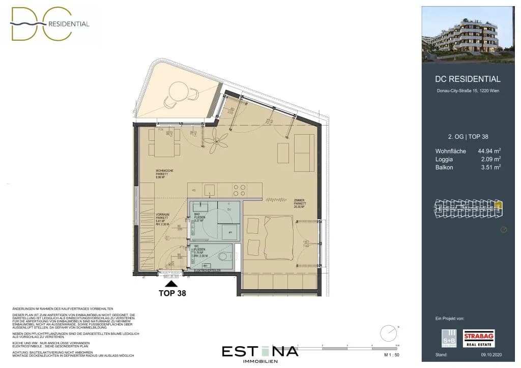 2-Zimmer-Wohnung mieten in Wien – 44,94 m², € 1.250 – Bild 16 von 16