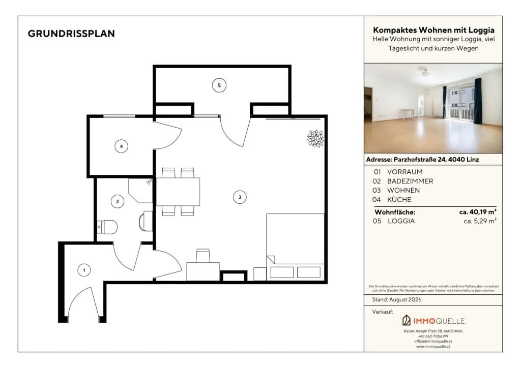 1-Zimmer-Wohnung kaufen in Linz – 40,19 m², € 158.000 – Bild 11 von 11
