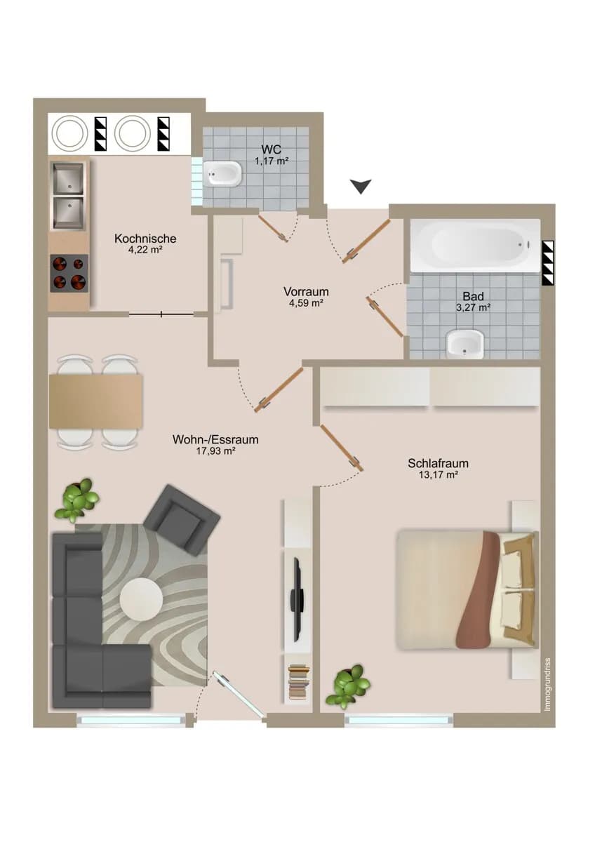 2-Zimmer-Wohnung mieten in Klagenfurt – 44,35 m², € 880 – Bild 9 von 9