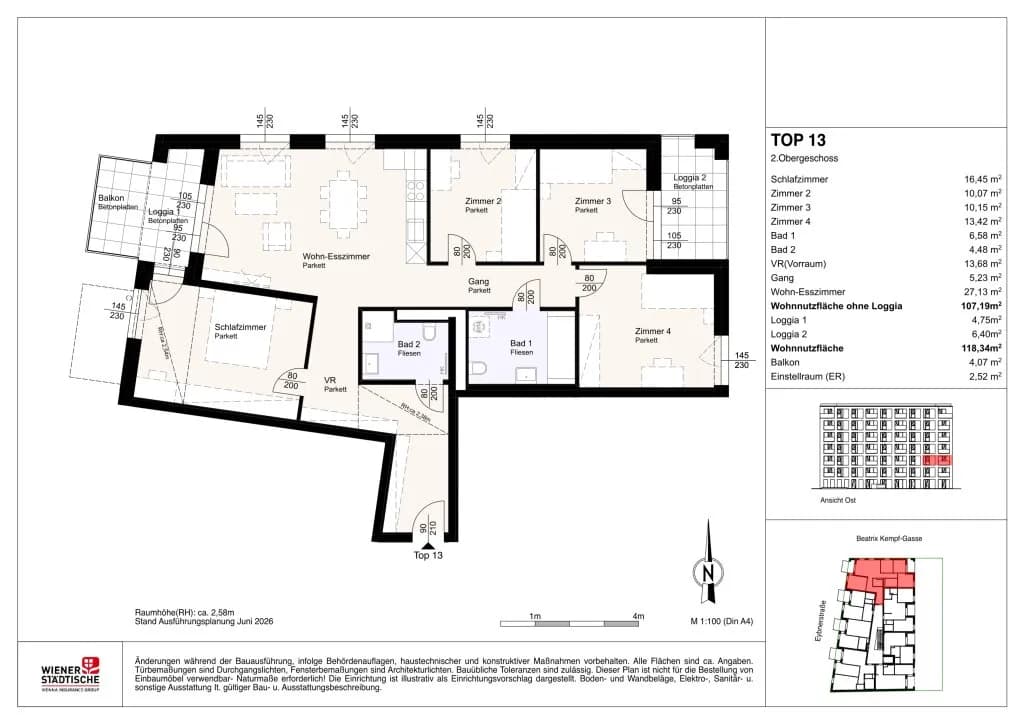 5-Zimmer-Wohnung mieten in Sankt Pölten – 107,19 m², € 1.649 – Bild 3 von 3