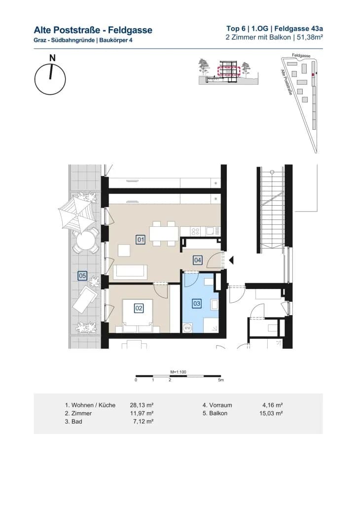 2-Zimmer-Wohnung mieten in Graz – 51,38 m², € 731 – Bild 26 von 26