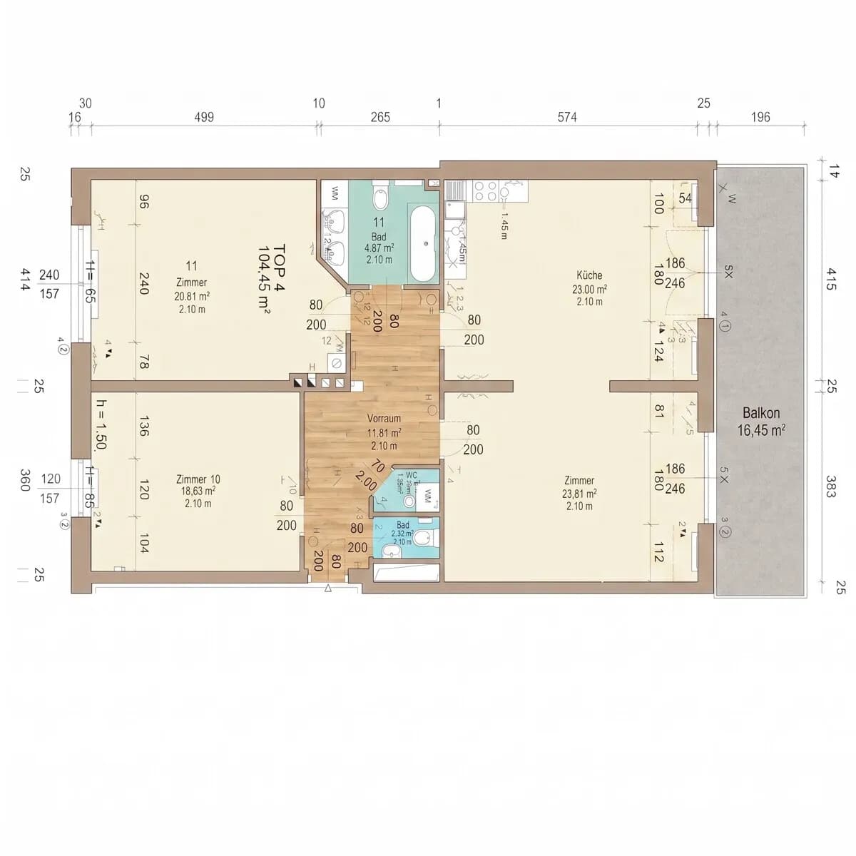 3-Zimmer-Wohnung kaufen in Mödling – 104 m², € 487.000 – Bild 11 von 11