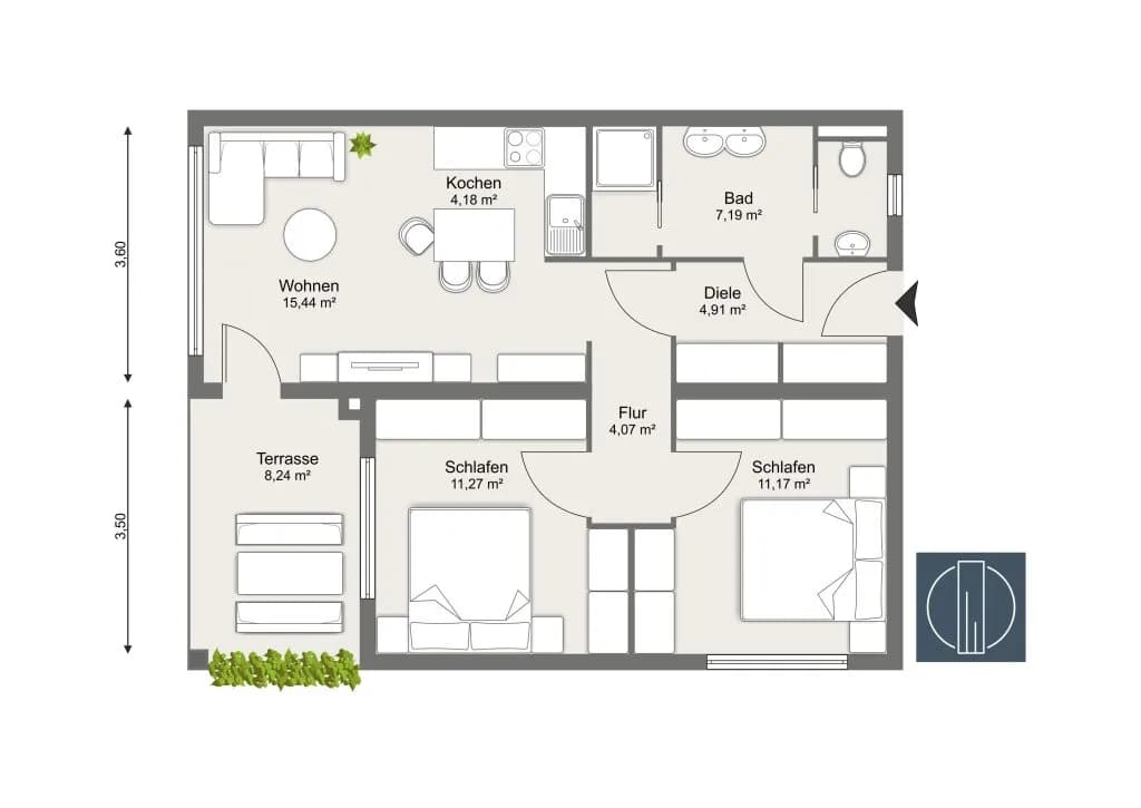 3-Zimmer-Wohnung kaufen in Oberpullendorf – 59 m², € 195.000 – Bild 10 von 10