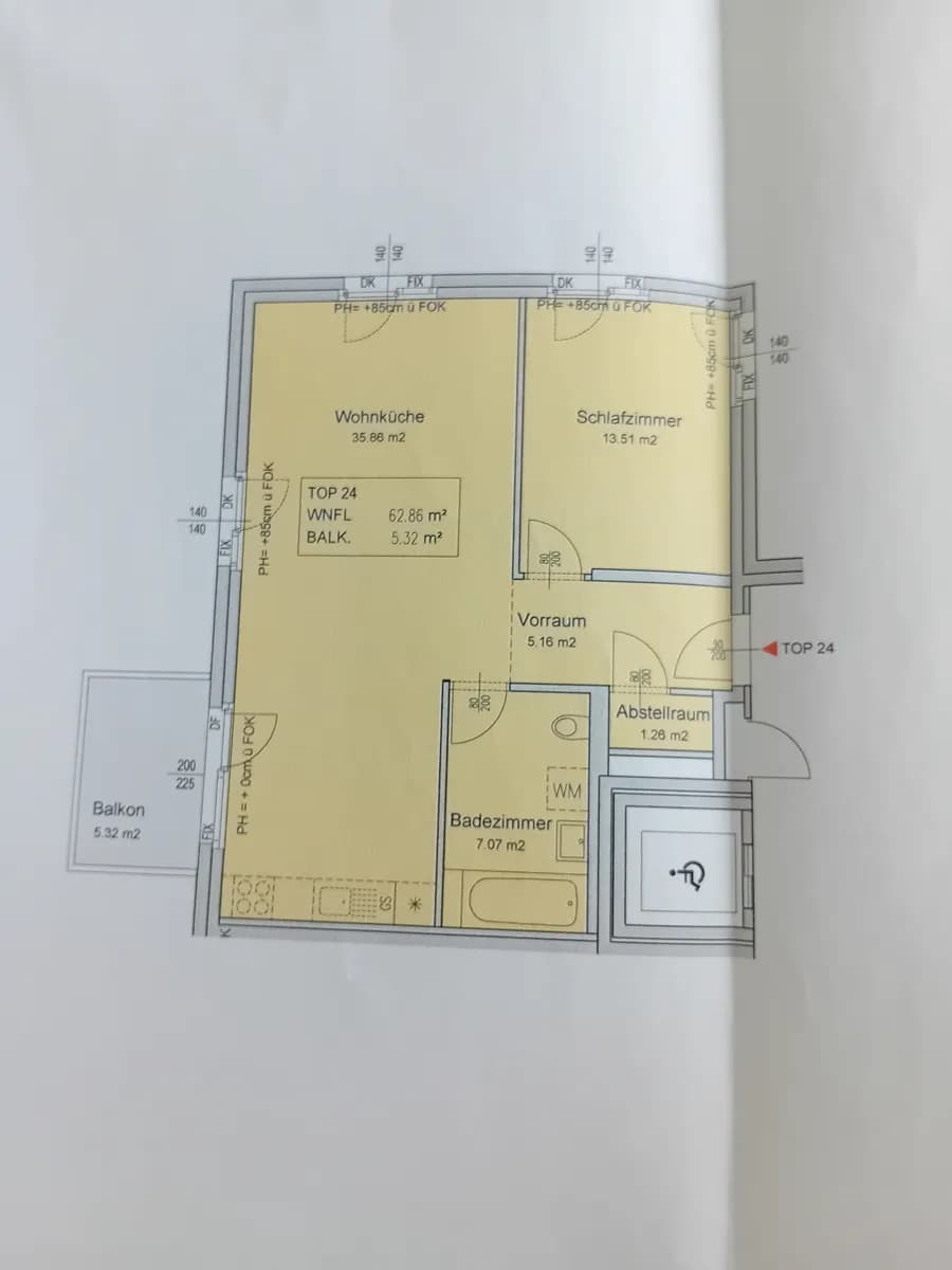 2-Zimmer-Wohnung mieten in Wien – 62 m², € 640