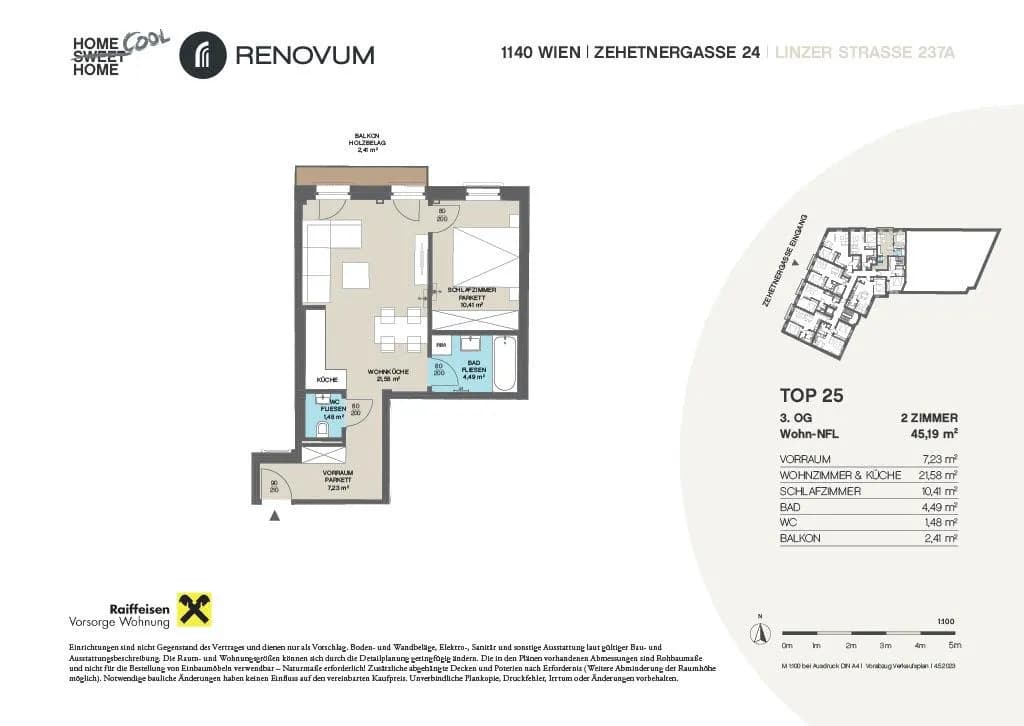 2-Zimmer-Wohnung mieten in Wien – 45,19 m², € 900 – Bild 9 von 10
