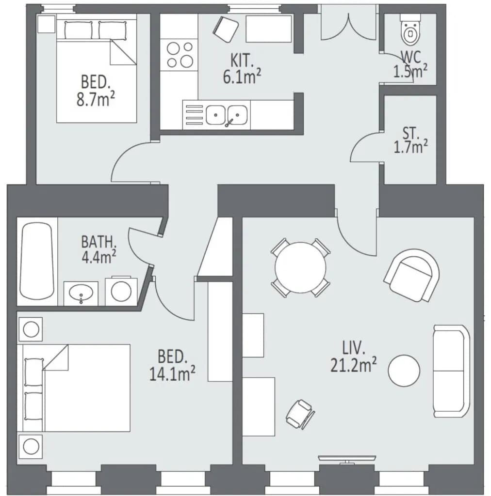 2-Zimmer-Wohnung kaufen in Wien – 75 m², € 590.000 – Bild 10 von 11