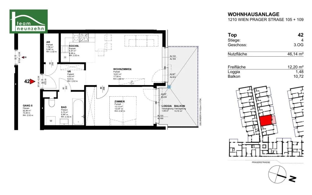 2-Zimmer-Wohnung mieten in Wien – 46,14 m², € 815 – Bild 18 von 18