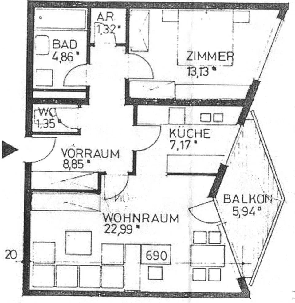 2-Zimmer-Wohnung mieten in Kufstein – 60 m², € 1.070 – Bild 2 von 7