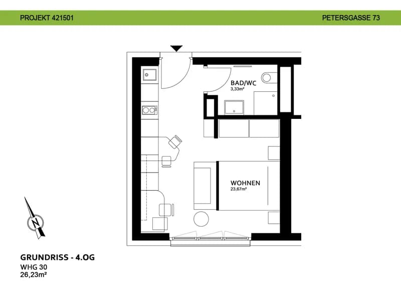 1-Zimmer-Wohnung mieten in Graz – 26,23 m², € 534 – Bild 15 von 15