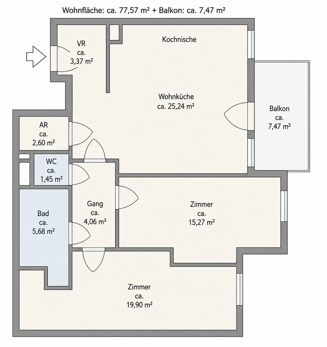 3-Zimmer-Wohnung mieten in Wien – 77,57 m², € 1.580 – Bild 15 von 15