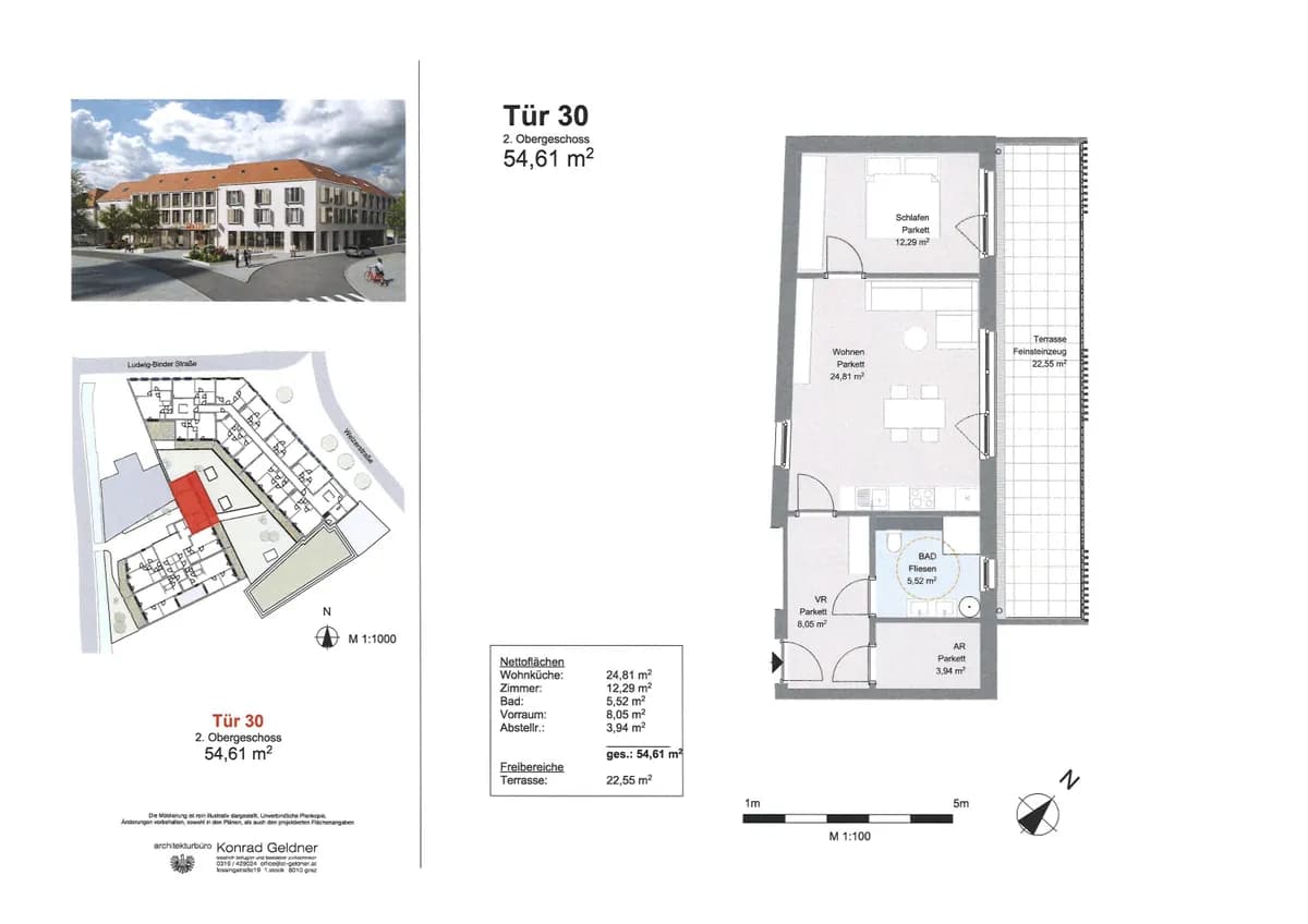 2-Zimmer-Wohnung mieten in Weiz – 54,61 m², € 860 – Bild 3 von 4