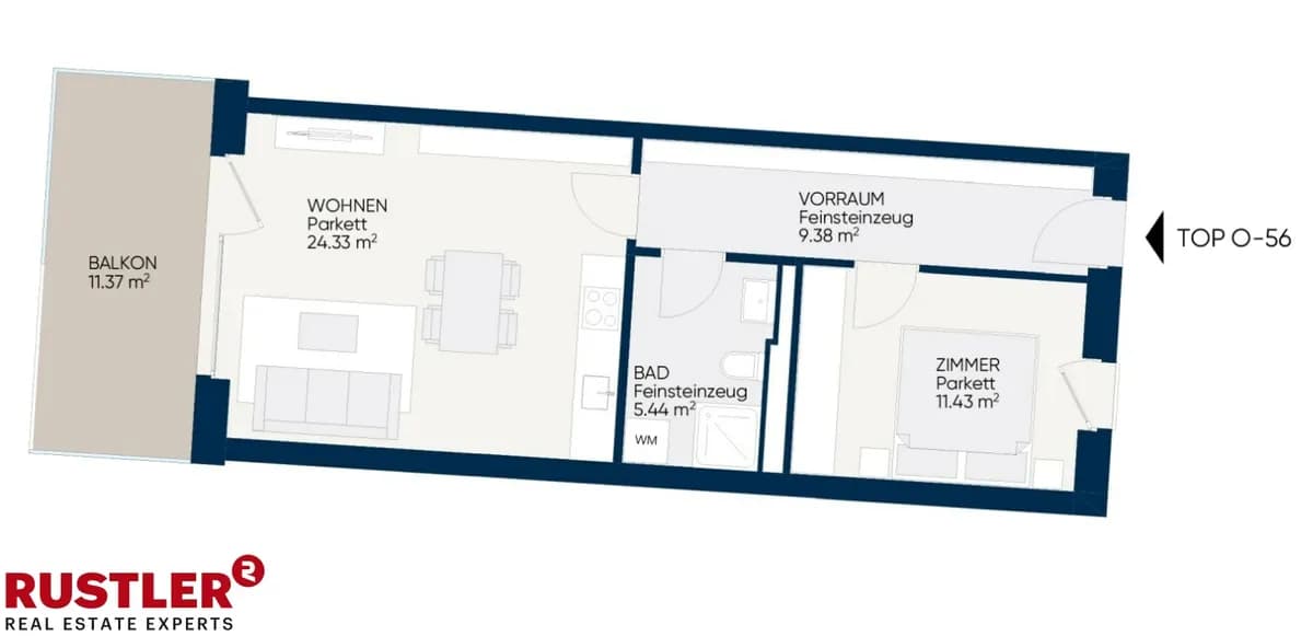 2-Zimmer-Wohnung mieten in Graz – 54,56 m², € 771 – Bild 7 von 8