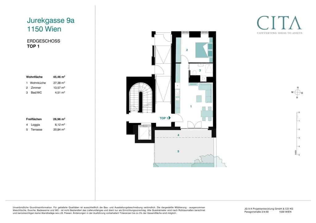 2-Zimmer-Wohnung kaufen in Wien – 45,46 m², € 340.000 – Bild 14 von 14