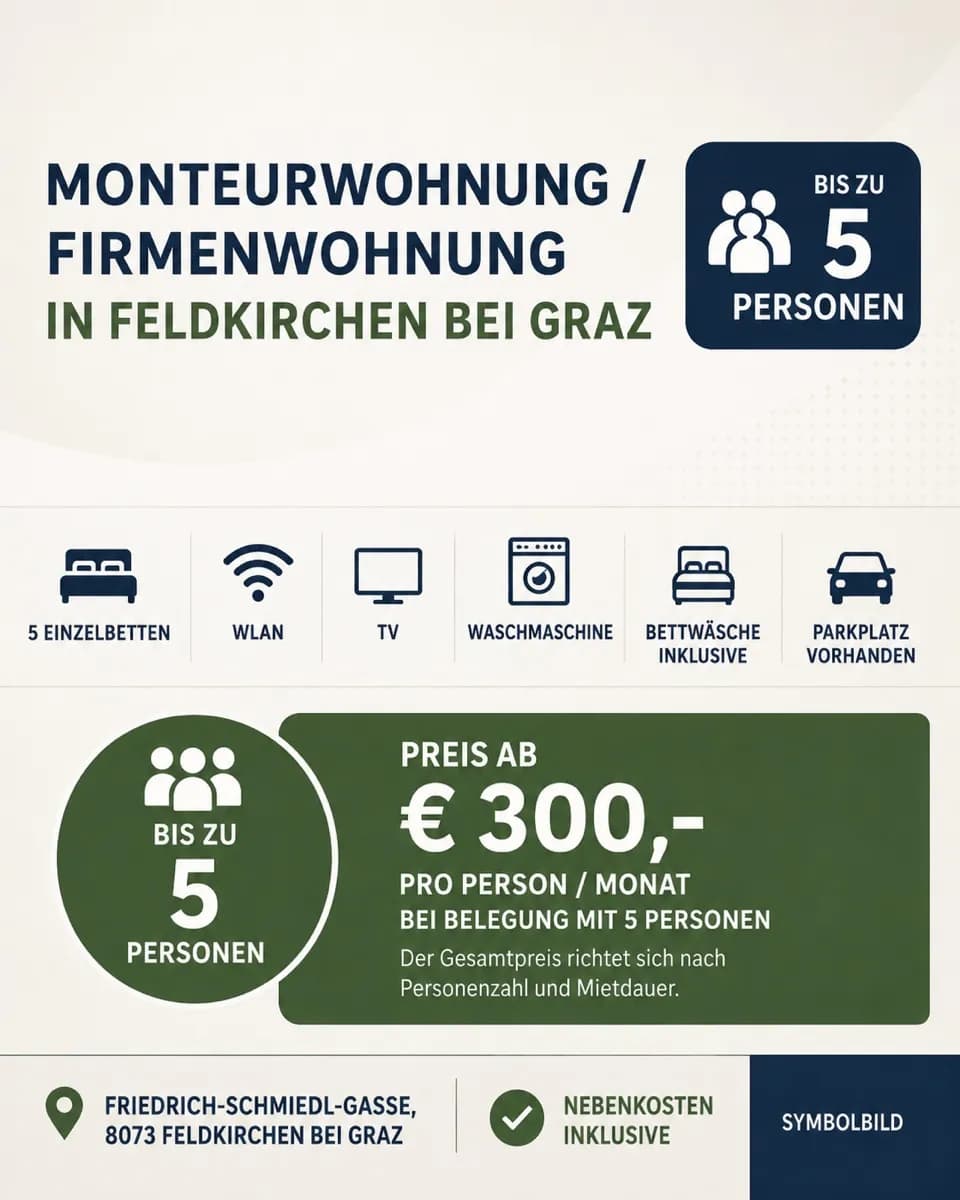 2-Zimmer-Wohnung mieten in Graz-Umgebung – 55 m², € 1.500